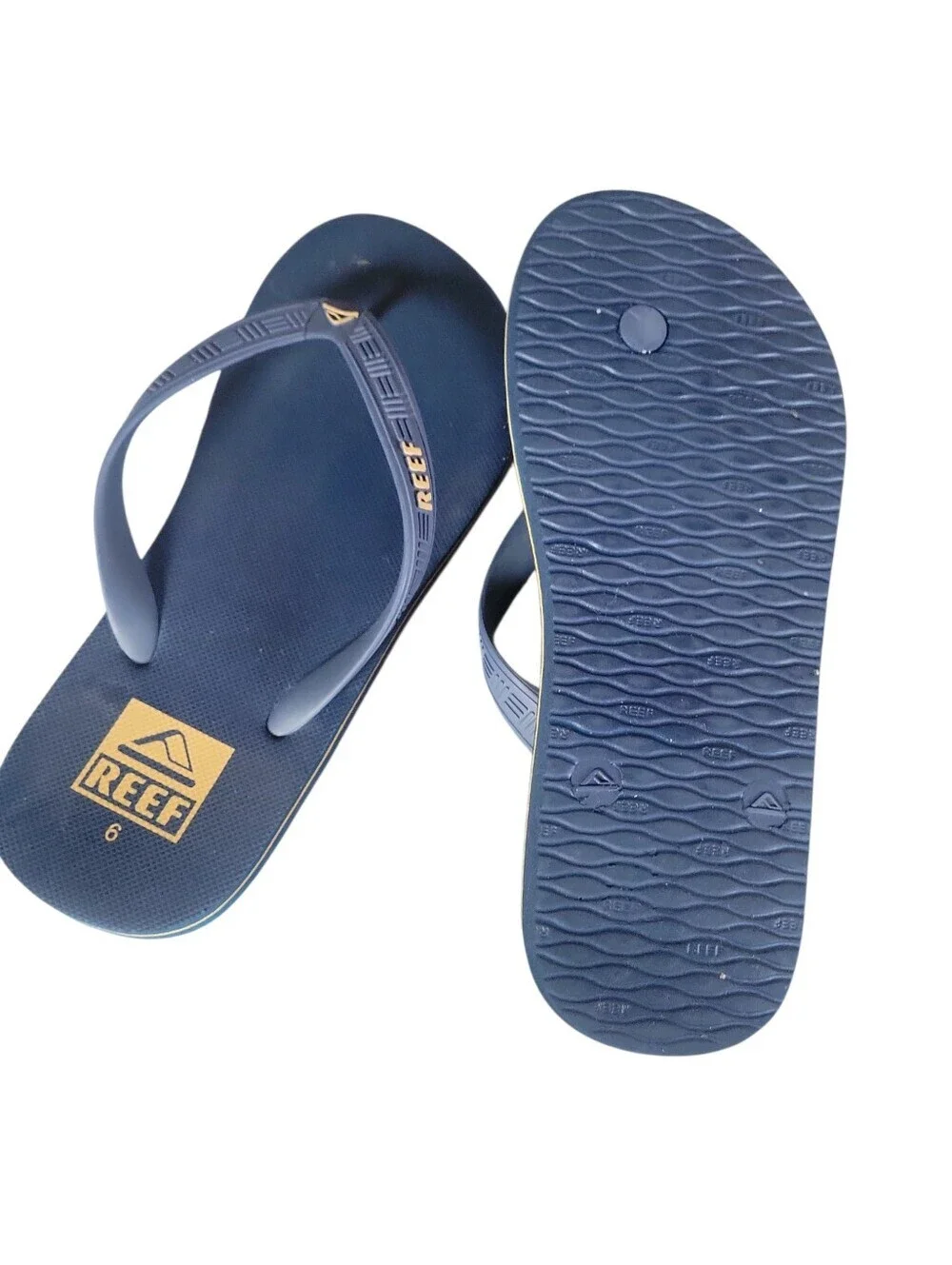 Reef Men's Water Friendly Classic Toe Strap Navy Blue Flip Flop Sz 6